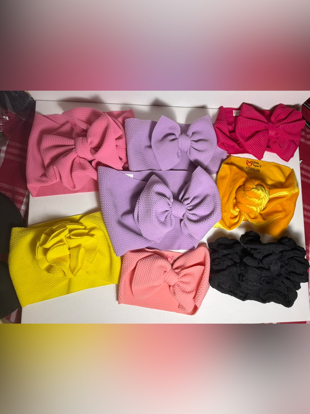 Little Loper's Headbands - Set of 8 Pink, Purple, Yellow, Coral, Black